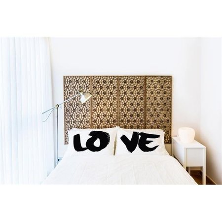 ONE BELLA CASA One Bella Casa 73170CSE Love Painted Pillowcase; Black - Set of 2 73170CSE